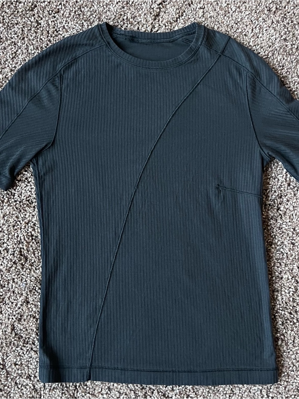 lululemon athletica Black Ribbed Short Sleeve Top
